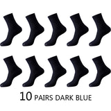High Quality 10 Pairs/lot Men Bamboo Fiber Socks Men Breathable Compression Long Socks Business Casual Male Large size 38-45